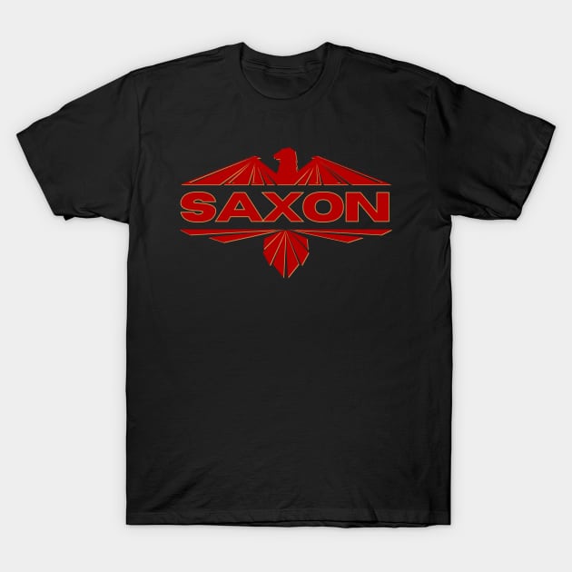 Red saxon logo T-Shirt by NexWave Store